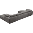 Maklaine Contemporary Gray Velvet Down Filled Modular Sectional Sofa