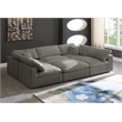 Maklaine Contemporary Gray Velvet Down Filled Modular Sectional Sofa
