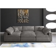 Maklaine Contemporary Gray Velvet Down Filled Modular Sectional Sofa