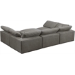 Maklaine Contemporary Gray Velvet Down Filled Modular Sectional Sofa