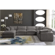 Maklaine Contemporary Gray Velvet Down Filled Modular Sectional Sofa