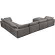 Maklaine Contemporary Gray Velvet Down Filled Modular Sectional Sofa