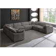 Maklaine Contemporary Gray Velvet Down Filled Modular Sectional Sofa