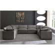 Maklaine Contemporary Gray Velvet Down Filled Modular Sectional Sofa