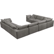 Maklaine Contemporary Gray Velvet Down Filled Modular Sectional Sofa