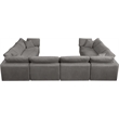 Maklaine Contemporary Gray Velvet Down Filled Modular Sectional Sofa