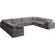 Maklaine Contemporary Gray Velvet Down Filled Modular Sectional Sofa