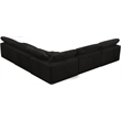 Maklaine Contemporary Black Velvet Down Filled Modular Sectional Sofa