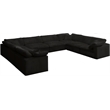 Maklaine Contemporary Black Velvet Down Filled Modular Sectional Sofa