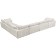 Maklaine Contemporary Cream Velvet Down Filled Modular Sectional Sofa