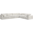 Maklaine Contemporary Cream Velvet Down Filled Modular Sectional Sofa