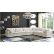 Maklaine Contemporary Cream Velvet Down Filled Modular Sectional Sofa