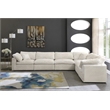 Maklaine Contemporary Cream Velvet Down Filled Modular Sectional Sofa
