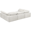 Maklaine Contemporary Velvet Down Filled Modular Sectional Sofa in Cream