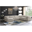 Maklaine Contemporary Cream Velvet Down Filled Modular Sectional Sofa