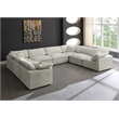 Maklaine Contemporary Cream Velvet Down Filled Modular Sectional Sofa