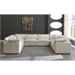 Maklaine Contemporary Cream Velvet Down Filled Modular Sectional Sofa