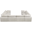 Maklaine Contemporary Cream Velvet Down Filled Modular Sectional Sofa