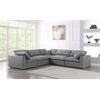 Maklaine Contemporary Gray Durable Linen Fabric Modular Sectional Sofa