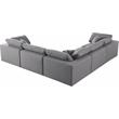 Maklaine Contemporary Gray Durable Linen Fabric Modular Sectional Sofa
