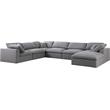 Maklaine Contemporary Gray Durable Linen Fabric Modular Sectional Sofa