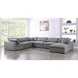Maklaine Contemporary Gray Durable Linen Fabric Modular Sectional Sofa