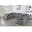 Maklaine Contemporary Durable Linen Fabric Modular Sectional Sofa in Gray