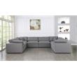Maklaine Contemporary Durable Linen Fabric Modular Sectional Sofa in Gray
