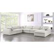 Maklaine Contemporary Cream Durable Linen Fabric Modular Sectional Sofa