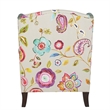 Maklaine Modern Wingback Accent Arm Chair in Multicolored Floral