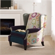 Maklaine Modern Wingback Accent Arm Chair in Multicolored Floral