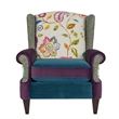 Maklaine Modern Wingback Accent Arm Chair in Multicolored Floral