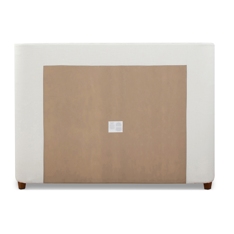 Maklaine Mid-Century King Tufted Hardwood Bed in Antique White