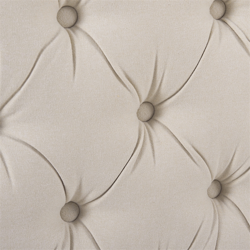 Maklaine Modern Hardwood Tufted Wingback King Bed in Sky Neutral