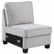 Maklaine Transitional Polyester Fabric U-Shaped Sectional Sofa in Light Gray