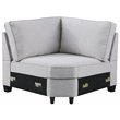 Maklaine Transitional Polyester Fabric U-Shaped Sectional Sofa in Light Gray