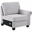 Maklaine Transitional Polyester Fabric U-Shaped Sectional Sofa in Light Gray