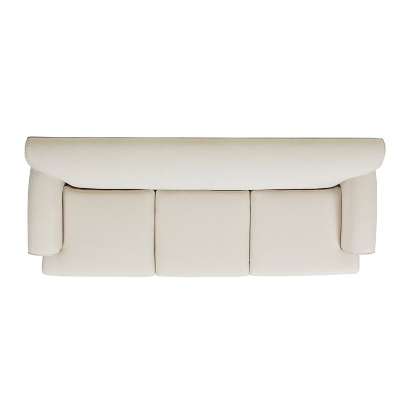 Maklaine Modern Recessed Arm Sofa Metal Casters in Light Beige