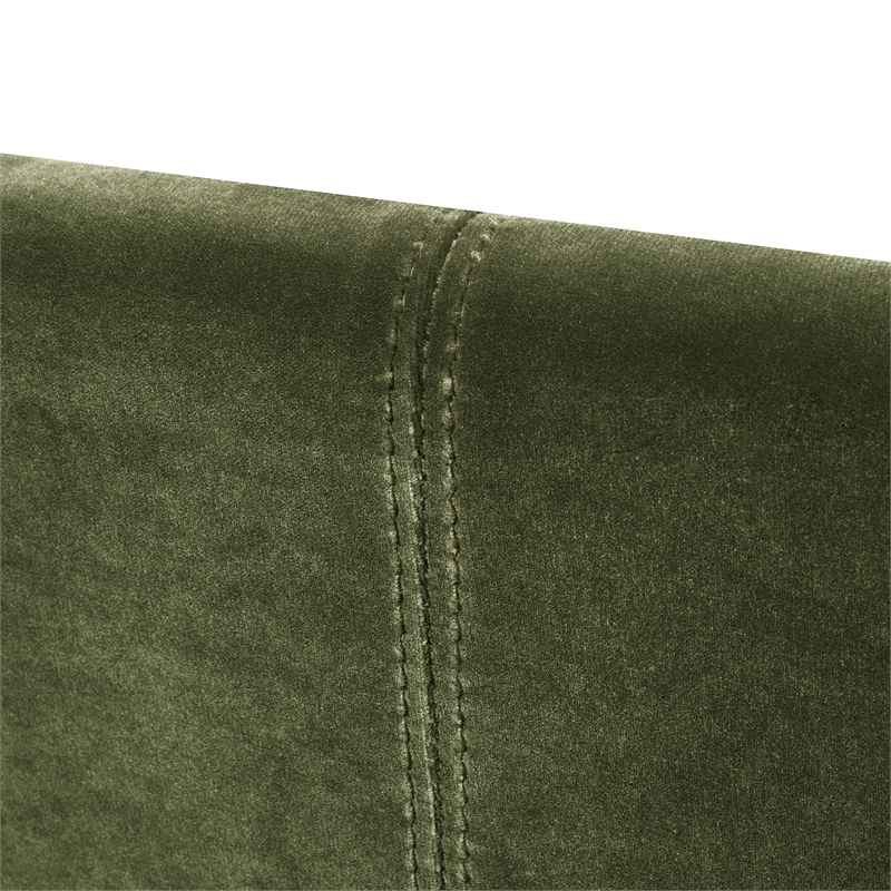Maklaine Contemporary Tufted Wingback Queen Bed in Olive Green