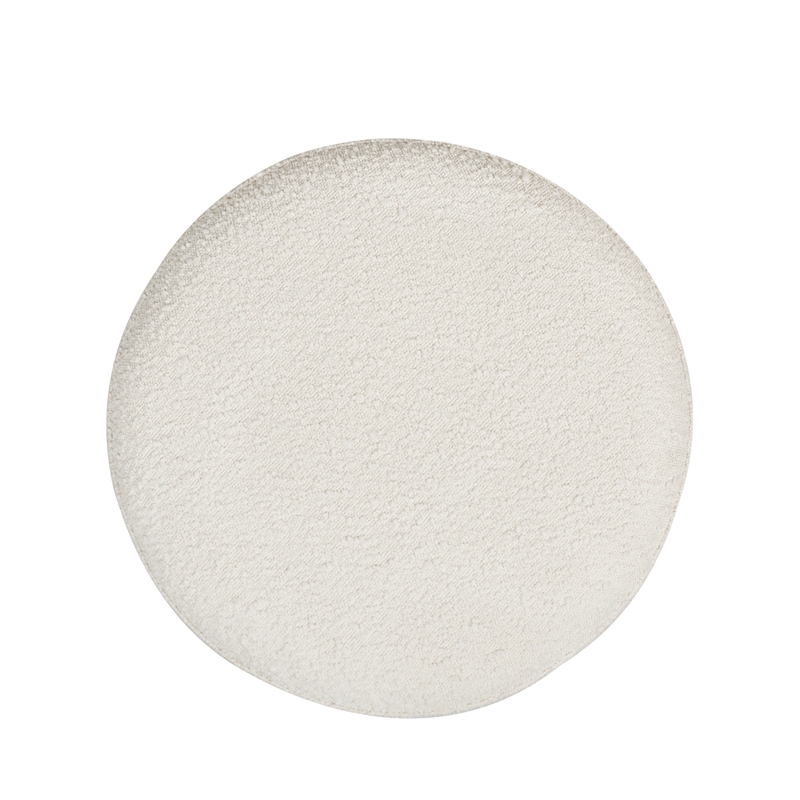 Maklaine Boucle Ivory White Ottoman Round Storage 23