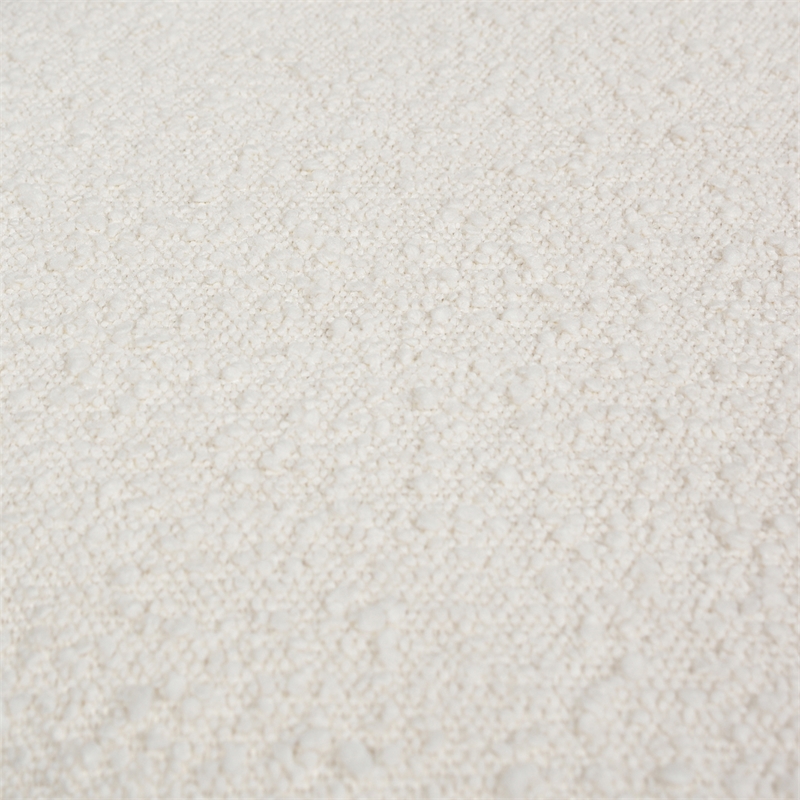 Maklaine Boucle Ivory White Ottoman Round Storage 23