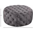 Maklaine Contemporary Button Tufted Gray Velvet Ottoman and Bench
