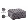 Maklaine Contemporary Button Tufted Gray Velvet Ottoman and Bench