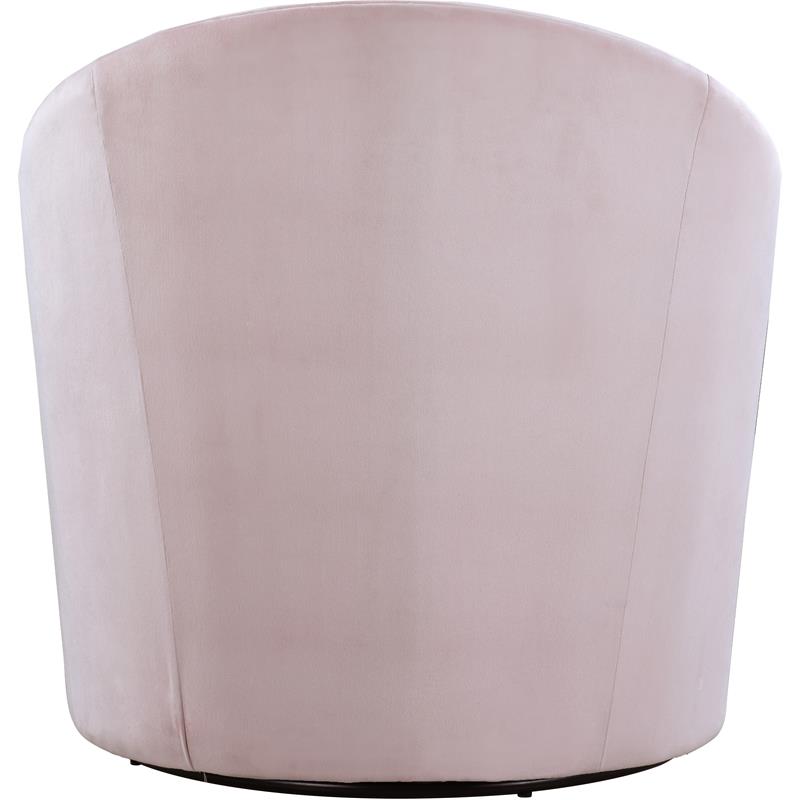 Maklaine Velvet Pink Accent Chair Swivel Tufted 32