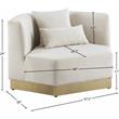 Maklaine Contemporary Velvet/Stainless Steel Chair in Cream/Brushed Gold