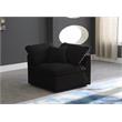 Maklaine Contemporary Black Velvet Modular Corner Chair