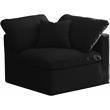 Maklaine Contemporary Black Velvet Modular Corner Chair
