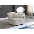 Maklaine Contemporary Plush Cream Velvet Modular Corner Chair