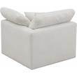 Maklaine Contemporary Plush Cream Velvet Modular Corner Chair