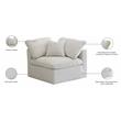 Maklaine Contemporary Plush Cream Velvet Modular Corner Chair